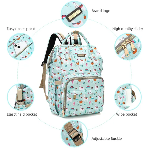Miniatura 4 de GAIVP Mochila para pañales, bolsas de pañales para bebés, niñas y niños, bolsas de bebé para mamás papás, bolsa cambiadora de pañales con bolsillos