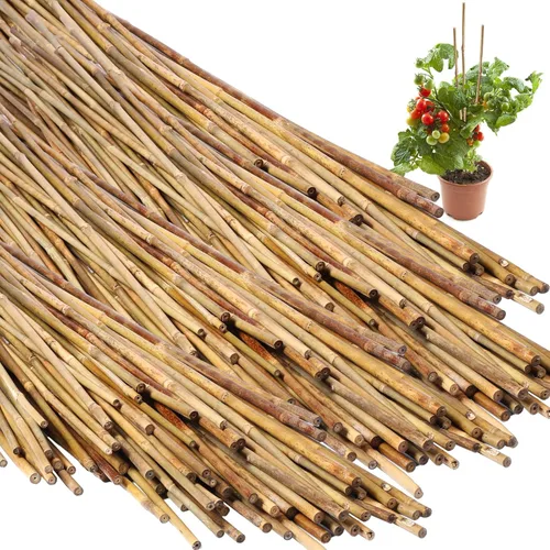 Miniatura 13 de Suclain Juego de 100 estacas de bambú para plantas trepadoras, estacas de bambú resistentes para plantas trepadoras, tomates, frijoles, flores