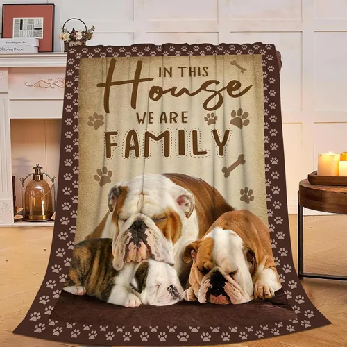 Manta de Bulldog Inglés Manta de Bulldog Francés para Arrojar Mantas Acogedoras de Forro Polar de Franela Suave y Cálida de Felpa Ropa de Cama