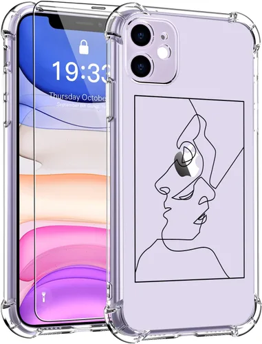 Miniatura 12 de LUXVEER Funda para iPhone 11 Pro con protector de pantalla, elegante diseño floral en TPU suave transparente, ajuste delgado, funda protectora
