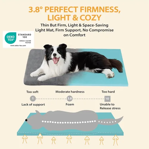 Miniatura 3 de Tapete para jaula para perros de tamaño XL, cama de espuma viscoelástica de 41 x 27 pulgadas, lavable y antideslizante, tapete ultrasuave para Oscuro