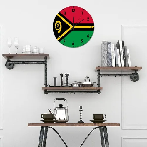 Miniatura 838 de Cheyan Reloj de pared con bandera de Canadá de 12 pulgadas, silencioso, sin tictac, de PVC, funciona con pilas, reloj redondo decorativo, regalo