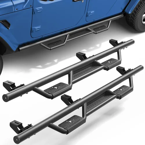 Miniatura 20 de Estribos para Wrangler JK 2007-2018, pasos de trabajo de acero resistente Heavy-Duty Work Steps, 550-LB Capacity, Easy Cab & Bed Access, Jobsite