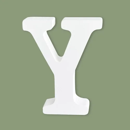 Miniatura 31 de Letras de madera de 4 pulgadas, letras del alfabeto de madera blanca para decoración de pared, letras de marquesina de madera sin terminar