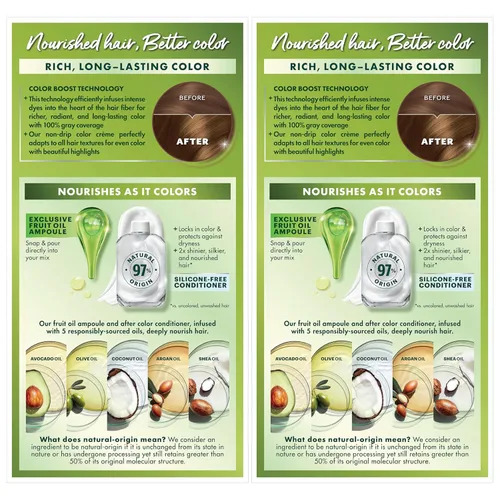 Miniatura 12 de Garnier Nutrisse - Tinte en crema nutritiva para el cabello, 63 marrón dorado claro (azúcar morena), 2 unidades (el empaque puede variar)