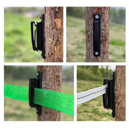 Miniatura 5 de Clavo eléctrico del aislador Polytape del poste de madera de la cerca en los aisladores PolyTape para la alta resistencia PK25 en negro
