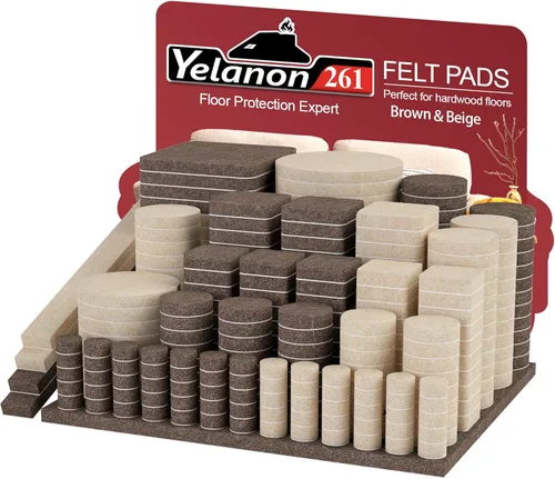 Miniatura 21 de Yelanon Almohadillas de fieltro para muebles, 56 unidades (1+2 pulgadas), almohadillas de fieltro de alta calidad para patas de silla, protectores