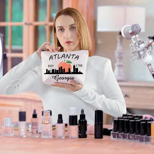Miniatura 5 de BLUPARK Georgia Pride Bolsa de cosméticos Georgia State Gift Atlanta Est 1788 Georgia Bolsa de maquillaje Atlanta Regalo de viaje, Atlanta Est