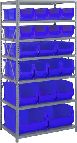 Miniatura 274 de Quantum QSBU-245BK Heavy Duty Shelving Unit with (7) Shelves and (24) QUS245 Black Bins for Garage Warehouse Storage Distribution 400 lb Load