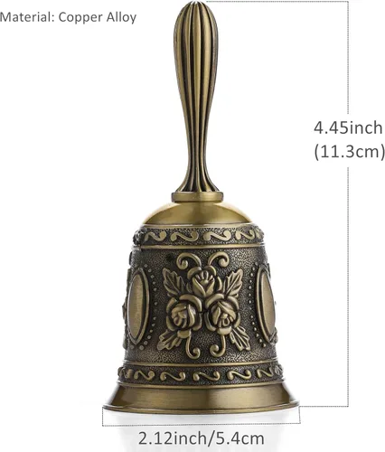 Miniatura 2 de Campana de llamada de latón súper fuerte para sonar en boda, campanas de mano para personas mayores, campanas de noche para profesores, campanas