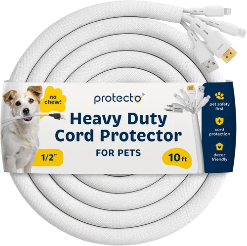 Miniatura 15 de PROTECTO Protector de Cables Resistente para Perros y Gatos, Funda Larga de 10 Pies, Cubierta de Cable de 1/2 Pulgada Fácil de Usar para Mascotas