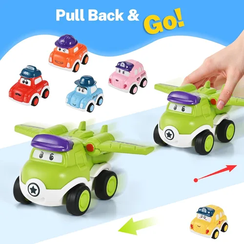 Miniatura 4 de Goldge Juguetes Montessori 2 en 1 para niños de 1 año - Juego de pesca para niños pequeños con tazas apilables y autos abatibles, juguete