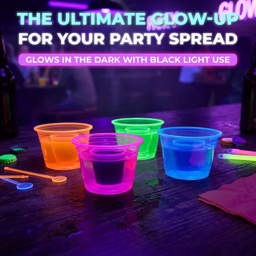 Miniatura 8 de Party Essentials Jager Blaster - Vasos de plástico suave, 3 onzas, 50 unidades, neón surtidos Variado neón
