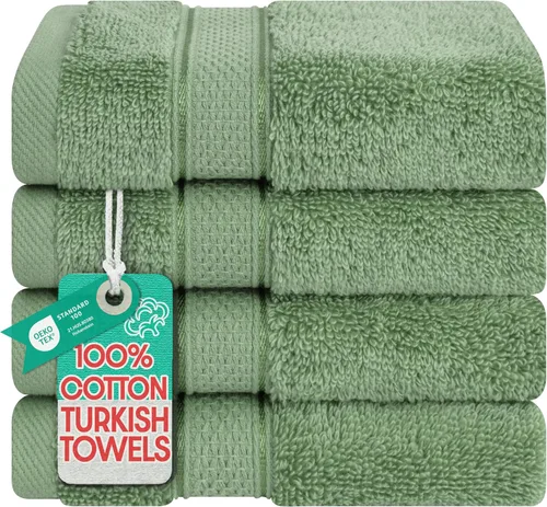 Miniatura 16 de American Soft Linen - Juego de toallas de mano Salem, 4 unidades de lujo de 600 GSM, 100 % algodón para baño, toallas de 13 x 13 pulgadas de mano