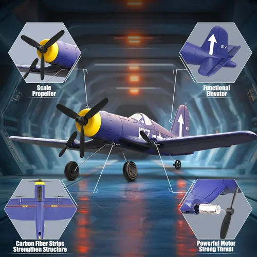 Miniatura 8 de Avión RC de 3 canales de la marca volantexrc, avión de control remoto de combate, juguetes de avión de combate, estabilizador de giro de 6 ejes
