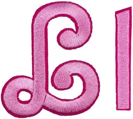 Miniatura 20 de Letras cursivas rosa bordadas, parches para planchar, apliques para ropa, vestido, sombrero, vaqueros, costura, alfabeto, letra (Aa-Zz), accesorio Bb