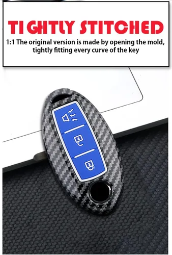 Miniatura 3 de Funda para llavero de 3 botones para Nissan 350Z 370Z Altima Armada CIMA Cube Frontier Fuga GT-R Juke Kicks Lannia Latio Leaf Livina con llavero B