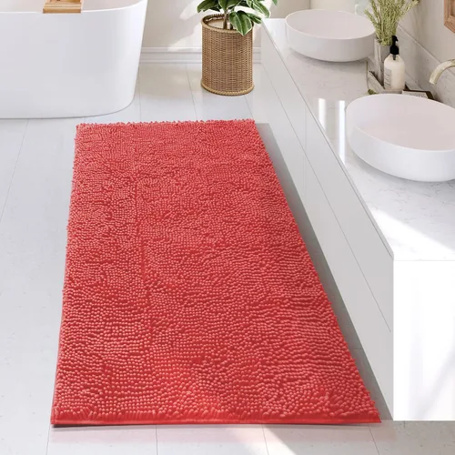 Miniatura 18 de Hearth & Harbor Alfombras de baño, tapete de baño de chenilla - Alfombras de baño lavables a máquina para baño con respaldo antideslizante de goma