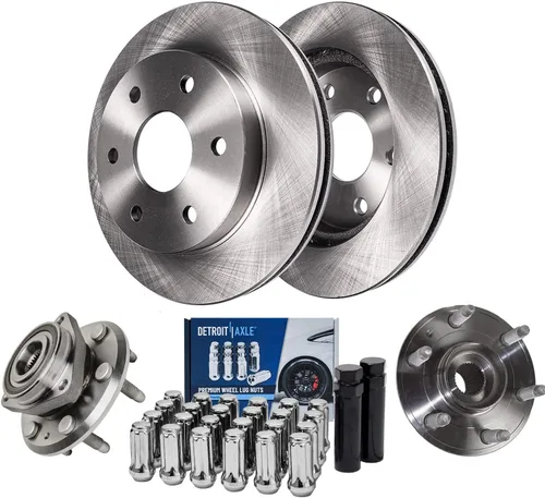 Miniatura 19 de Detroit Axle - Kit de frenos para Volkswagen Beetle Golf City Jetta Frenos de Disco Rotores Pastillas de Freno de Cerámica Reemplazo : Rotores