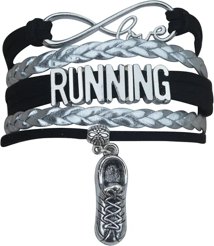 Regalos para corredores- pulsera para corredor, joyas para corredores, brazalete con dijes ajustable para corredores.
