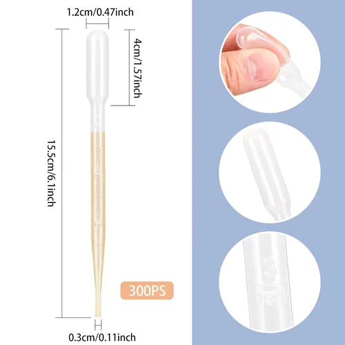 Miniatura 2 de 300 pipetas de transferencia de plástico de 0.11 onzas líquidas, pipetas desechables de transferencia de pipetas YSSHUI para aceite esencial