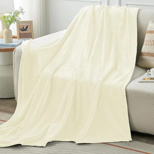 Miniatura 47 de KMUSET Manta de Tiro Súper Suave Premium de Franela de Forro Polar Sedosa Tamaño de Tiro Beige Microfibra Manta Ligera para Uso en Todas