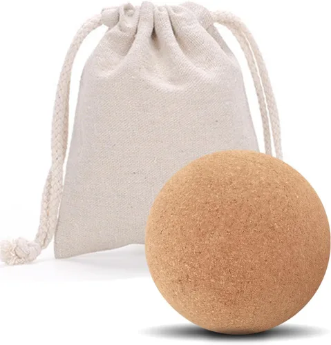 KITWILD Bola de masaje de corcho, partículas finas de alta densidad para masaje muscular de tejido profundo, liberación miofascial y terapia de