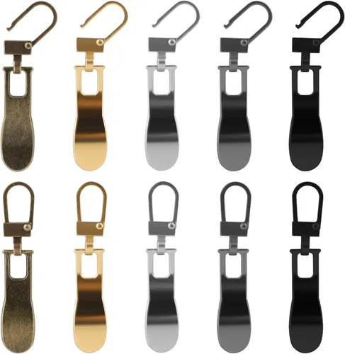 Miniatura 9 de Reemplazo de tirador de cremallera, 16 piezas de pestañas de cremallera desmontables con cordón extensor para equipaje, ropa, chaquetas, mochilas