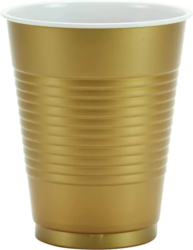 Miniatura 7 de Hanna K. Signature - Vasos desechables de plástico para fiestas, resistentes vasos dorados de 18 onzas, 50