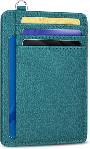 Miniatura 25 de Yonlevres Cartera delgada para tarjetas de crédito, cartera RFID para mujer, bolsillo frontal, soporte para tarjetas pequeñas, estuche para tarjetas