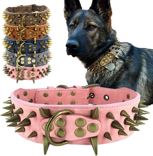 Miniatura 9 de The Mighty Collar Grande con Pinchos y Tachuelas para Perro - Protege el Cuello de tu Perro de Mordeduras, Duradero y Elegante, para Perros Grandes