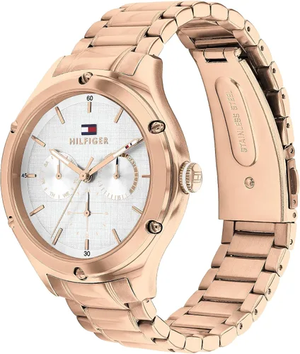 Miniatura 2 de Tommy Hilfiger Reloj multifunción de cuarzo para mujer con esfera blanca plateada (Modelo 1782682), Oro Rosa, Classic