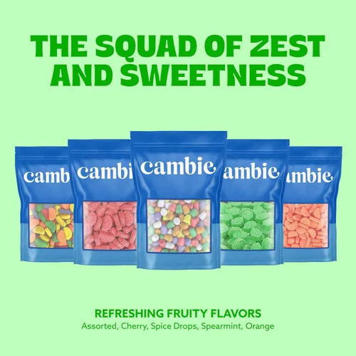 Miniatura 8 de Cambie Caramelos de Rodajas de Cereza, 2 libras de caramelo de cereza dulce, espolvoreados con azúcar con una textura que hace agua la boca y suave