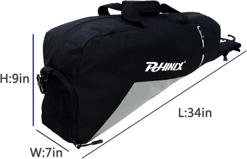 Miniatura 2 de PHINIX Bolsa de mano para béisbol T Ball - Sostiene bate, casco y guante Negro- gris