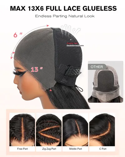 Miniatura 3 de Pull Go Full - Pelucas de cabello humano rizado birmano de 13 x 6 pulgadas, precortadas previamente cortadas, densidad 210, encaje frontal HD