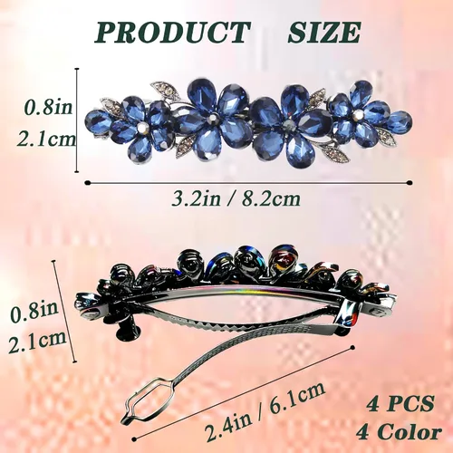 Miniatura 3 de Pinzas para el cabello para mujer, pasadores de pelo de novia con detalles de cristal, horquillas brillantes para bodas, novias y cabello largo