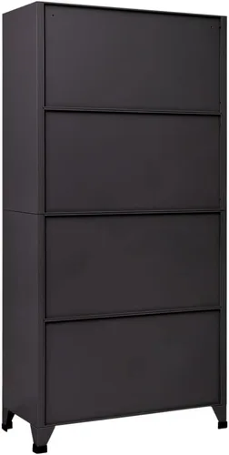Miniatura 5 de Armario de metal color antracita y rojo 35.4 x 17.7 x 70.9 pulgadas, acero para empleados, gimnasio, hogar, escuela, oficina
