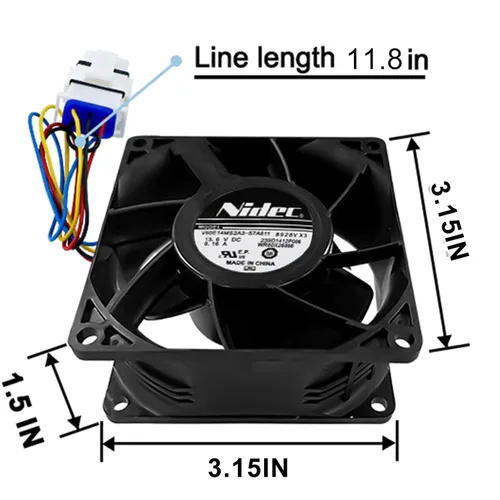 Miniatura 4 de WR60X26866 WR60X29099 Motor del ventilador del evaporador compatible con el refrigerador GE, reemplaza V80E14MS2A3-57A611 WR60X10356 WR60X10357