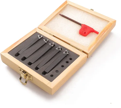 Miniatura 8 de Juego de 5 herramientas de torneado de carburo indexables de 1/2 pulgada AL/AR/BL/BR/E estilo para torneado, revestimiento, taladrado, biselado, se