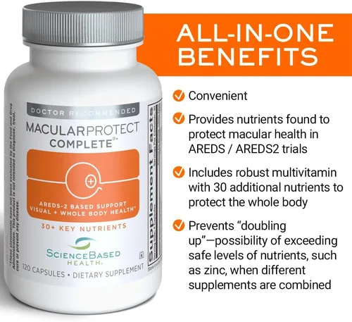 Miniatura 2 de ScienceBased Health MacularProtect Complete - Suplemento de salud ocular AREDS 2 y multivitamínico diario - Más de 30 nutrientes con luteína