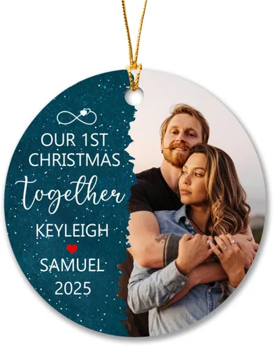 Miniatura 14 de Adorno de Navidad personalizado con foto del primer año del bebé 2025, adorno de Navidad con foto personalizada del primer año del bebé para nuevos