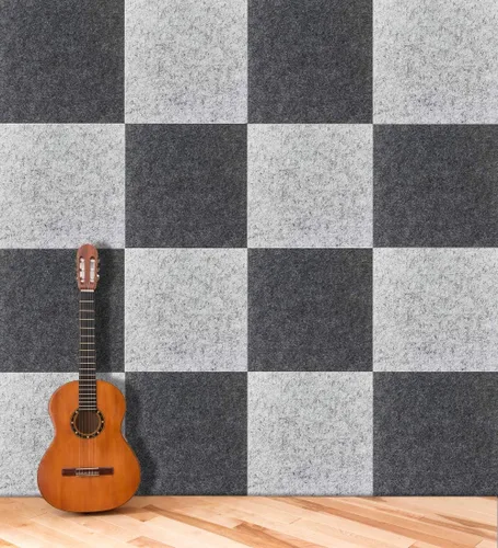 Miniatura 7 de BXI Paneles acústicos gruesos que absorben el sonido, paquete de 12 paneles acústicos densos de 12 x 12 x 0.5 pulgadas, paneles de sonido que Plata