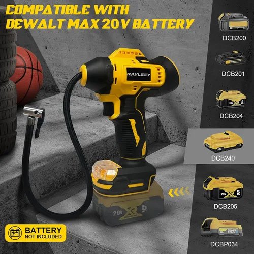Miniatura 5 de Inflador de neumáticos inalámbrico para batería Dewalt MAX de 20 V [solo herramienta], compresor de aire portátil de 160 PSI con medidor de presión
