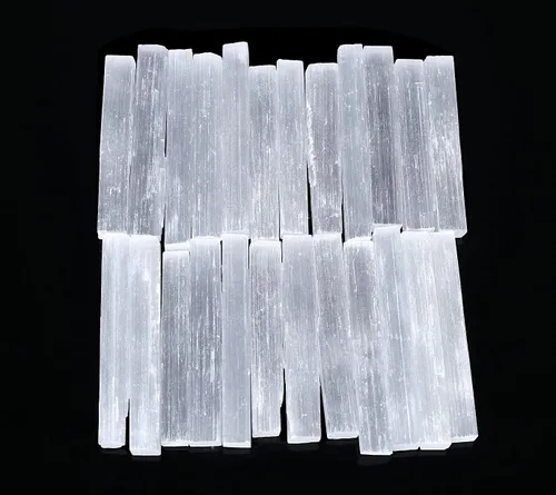 Miniatura 4 de XIANNVXI Palitos de selenita de 4 pulgadas, 12 varitas grandes de cristal de selenita blanco crudo, cristales crudos a granel para curación