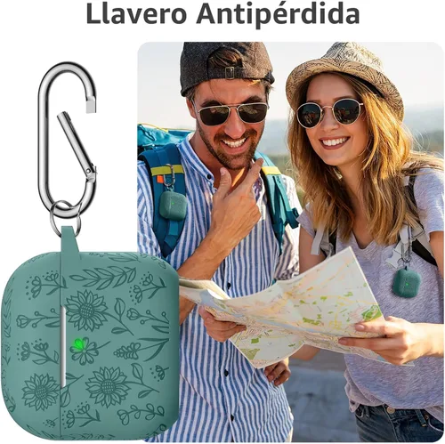 Miniatura 7 de para estuche de Airpods 4, DaQin - Estuche grabado con flores compatible con estuches de Airpods de Apple de 4ª generación para mujeres, estuches