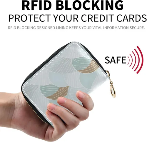 Miniatura 2 de Bolaz Light Green Credit Card Holder Wallet RFID Blocking Zipper Card Cases Leather Slim Small for Women