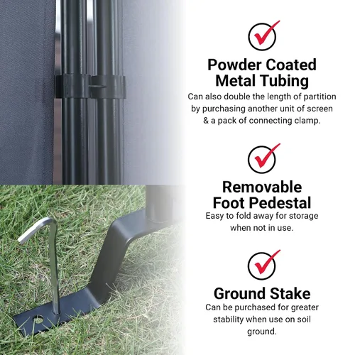 Miniatura 5 de Productos Proman FS17067 Galaxy - Divisor de habitación para interior/exterior (3 paneles), 102” de ancho x 16” de profundidad x 71” de alto Gris