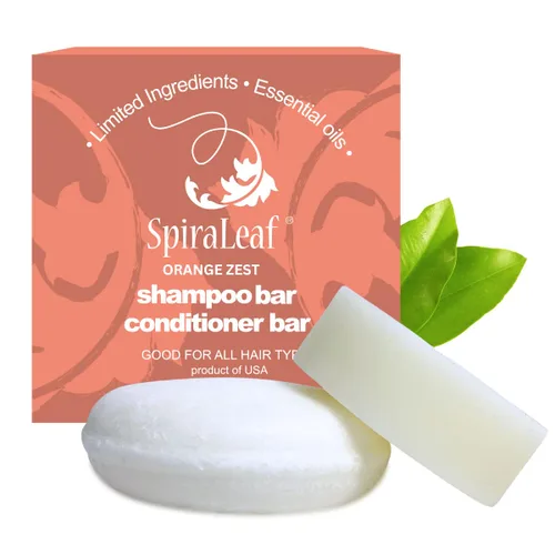 Miniatura 8 de SpiraLeaf Juego de barra de champú y acondicionador, aceites esenciales puros de lavanda fresca, aroma ligero, ingredientes limitados, fórmula
