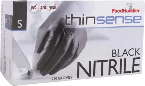 Miniatura 3 de FoodHandler 103-TS12-BLK FoodHandler thinsense nitrilo SM negro (paquete de 1000)