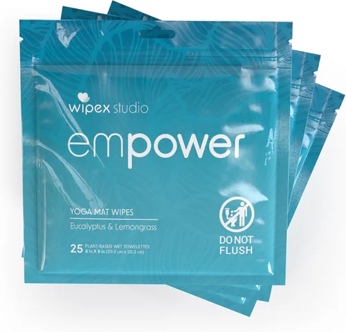 Miniatura 12 de Wipex Studio Empower - Toallitas limpiadoras para esterillas de yoga, paquete de 25 unidades, ultra gruesas y texturizadas, aroma de eucalipto